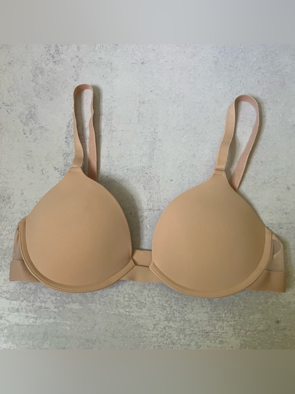 Pepper Wireless Push Up Bra 38A Nude Mesh